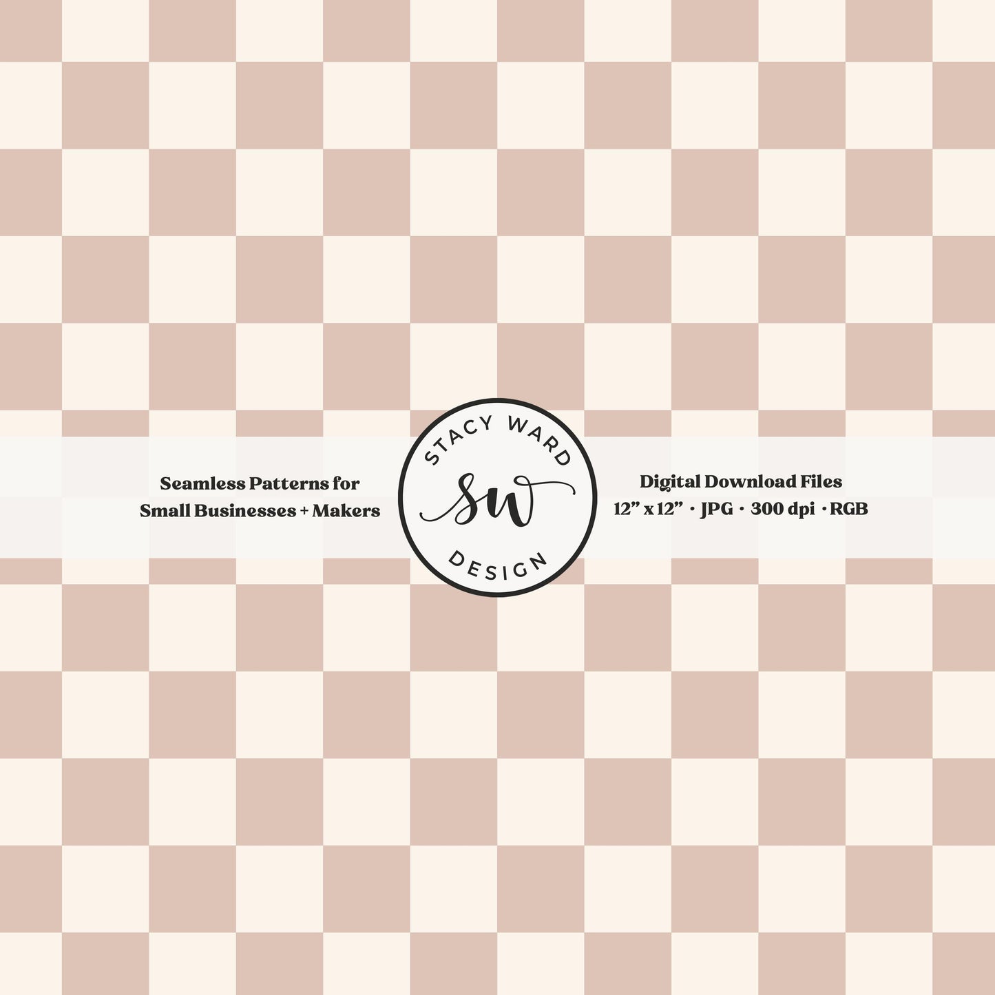 Traditional checked seamless pattern in soft muted dusty rose and cream modern grandmillennial checkered