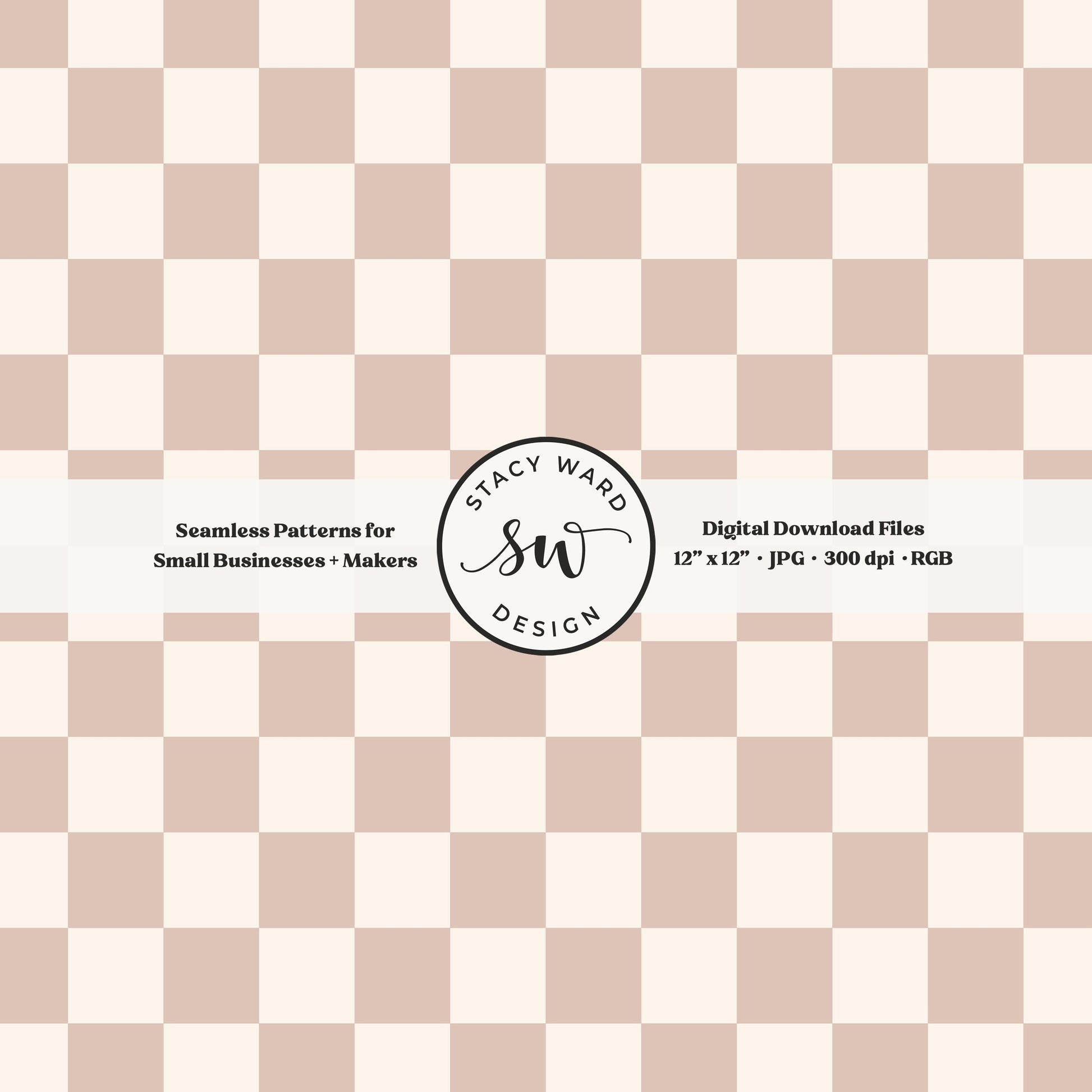 Traditional checked seamless pattern in soft muted dusty rose and cream modern grandmillennial checkered