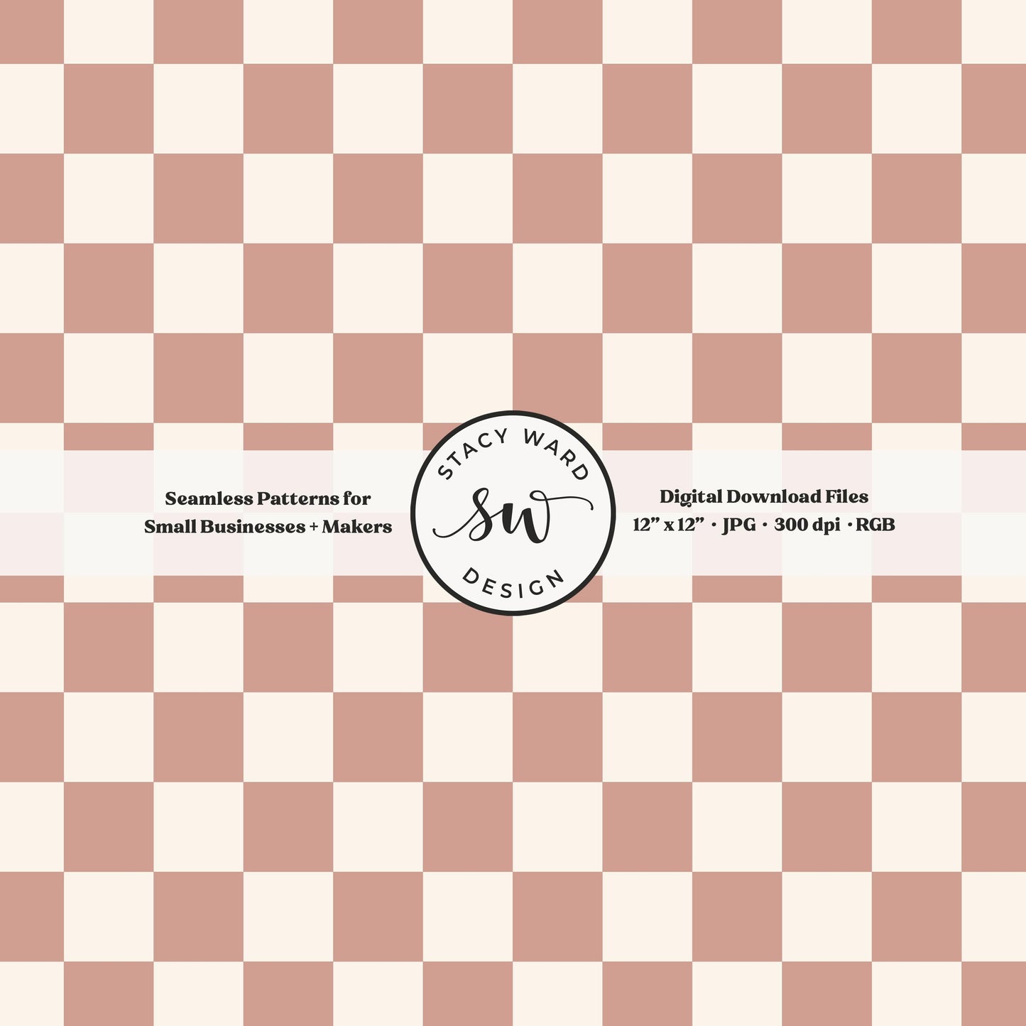 Traditional checked seamless pattern in muted dusky pink and cream whimsical vintage checkered