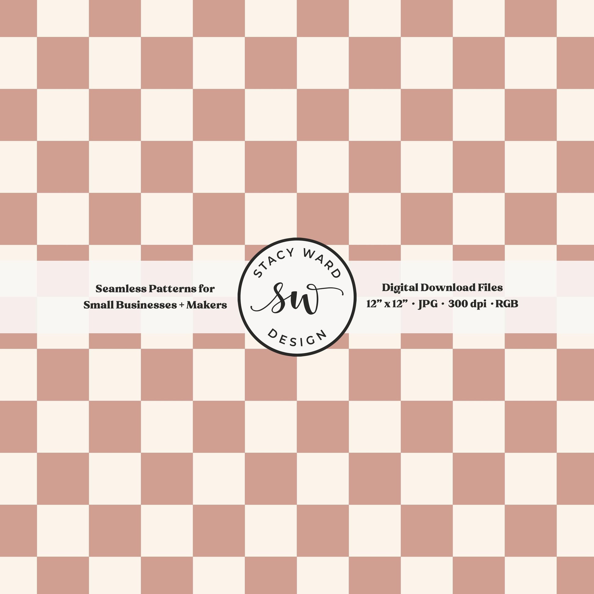 Traditional checked seamless pattern in muted dusky pink and cream whimsical vintage checkered