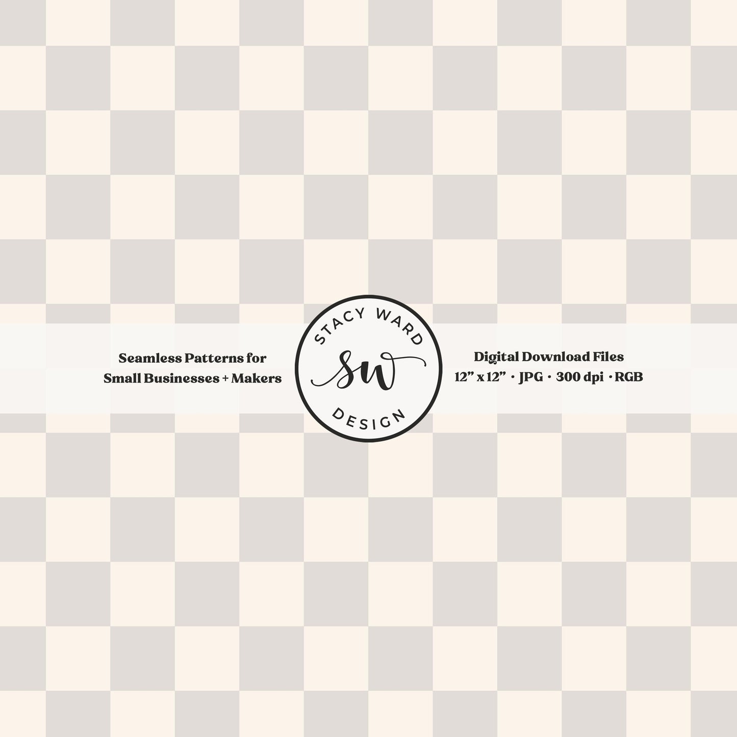 Traditional checked seamless pattern in soft pale greige and cream nostalgic minimal checkered