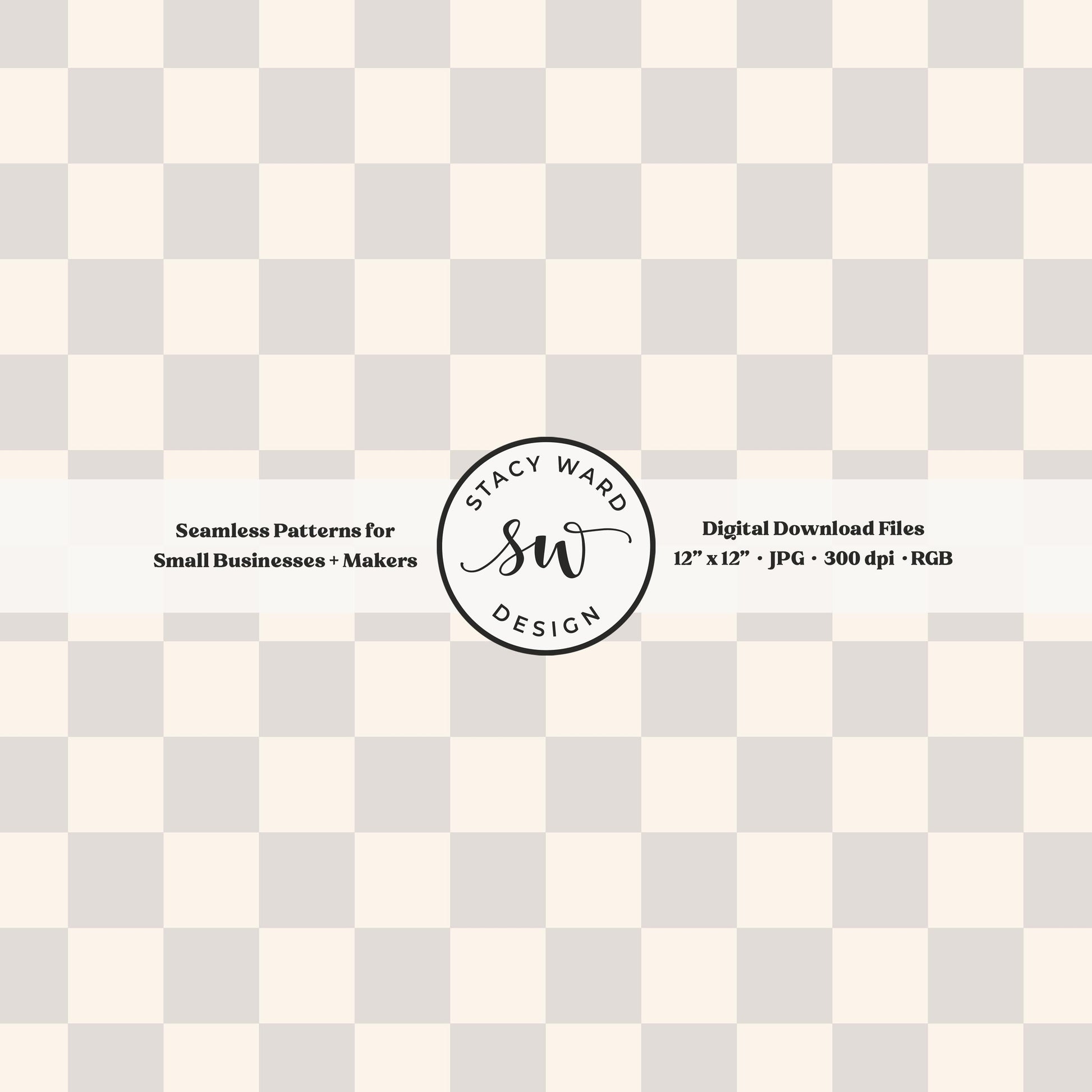 Traditional checked seamless pattern in soft pale greige and cream nostalgic minimal checkered