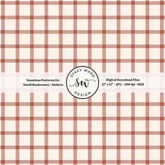French windowpane gingham pattern in girly antique pink and cream classic granny chic aesthetic checked