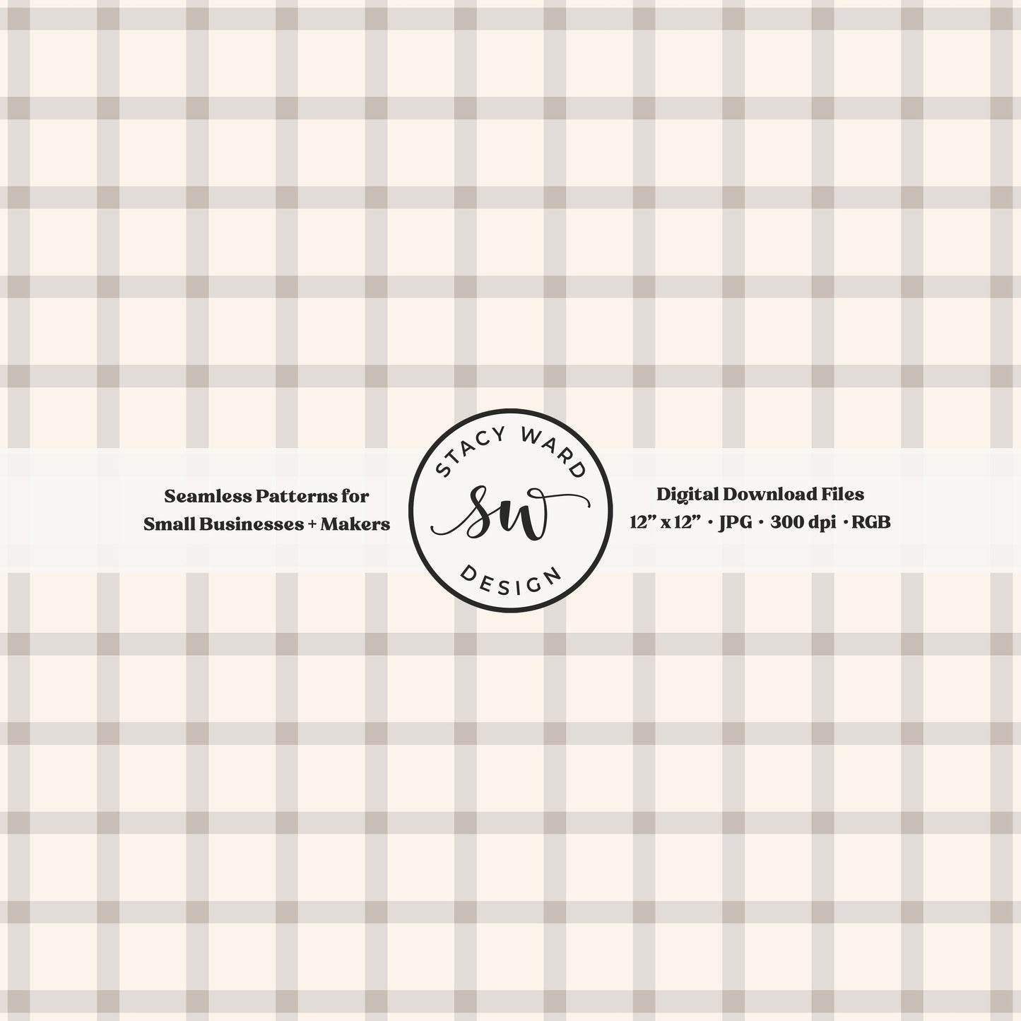 French windowpane gingham pattern in pale gray and cream modern clean lines