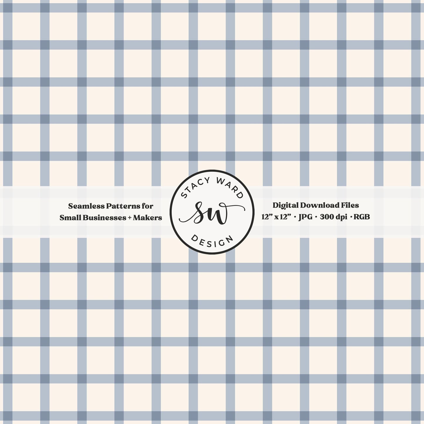 French windowpane gingham pattern in classic coastal blue and cream cozy tailored charm