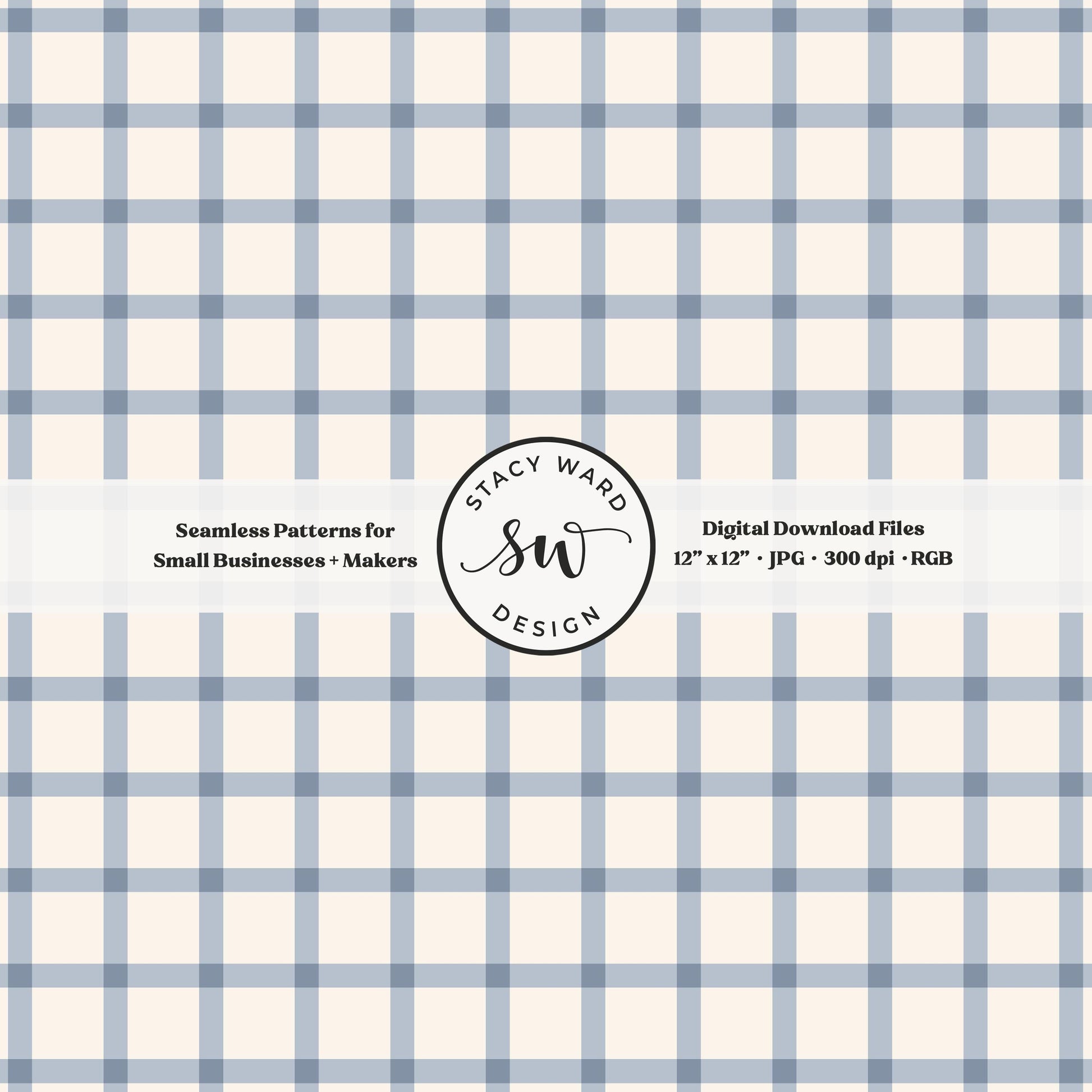 French windowpane gingham pattern in classic coastal blue and cream cozy tailored charm