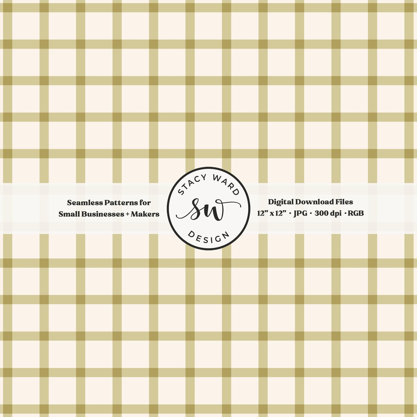 French windowpane gingham pattern in muted chartreuse and cream classic grandmillennial plaid