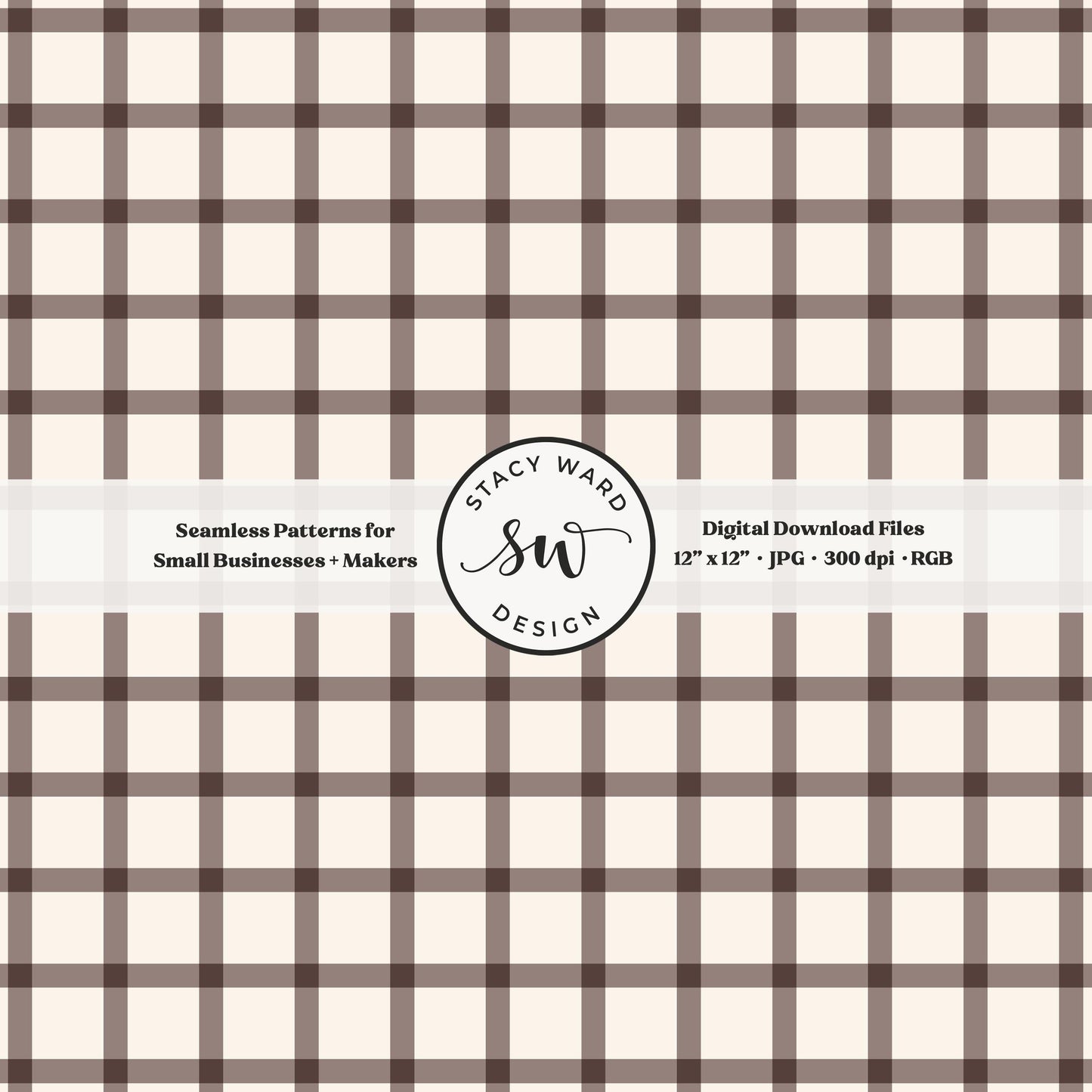 French windowpane gingham pattern in earth tone beige and cream cozy tailored charm