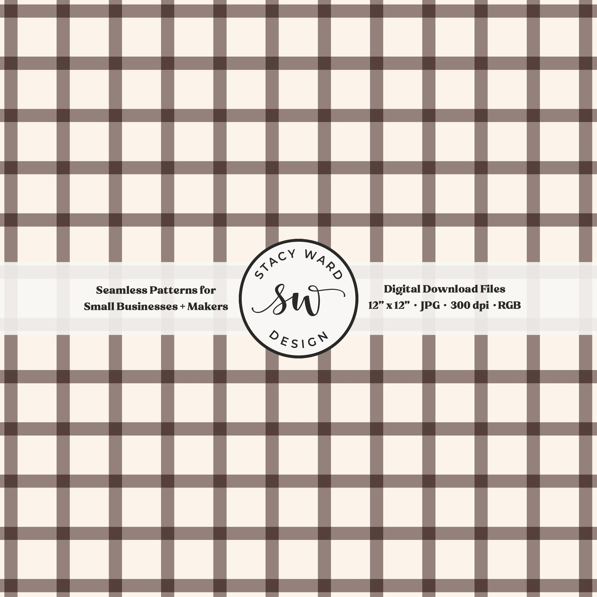 French windowpane gingham pattern in earth tone beige and cream cozy tailored charm