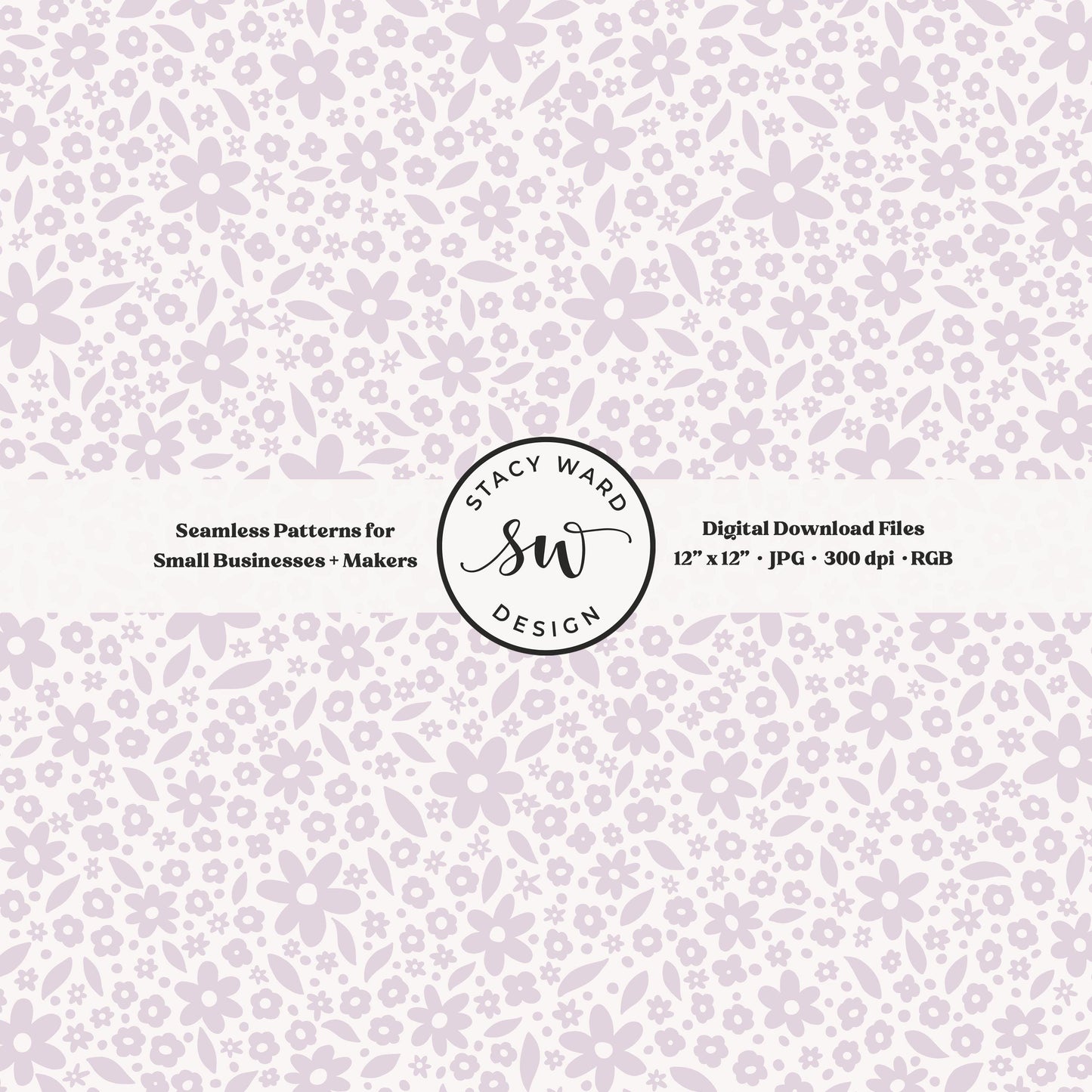 Hand drawn ditsy floral seamless pattern in light soft lilac on off white nostalgic cottagecore small dainty flowers