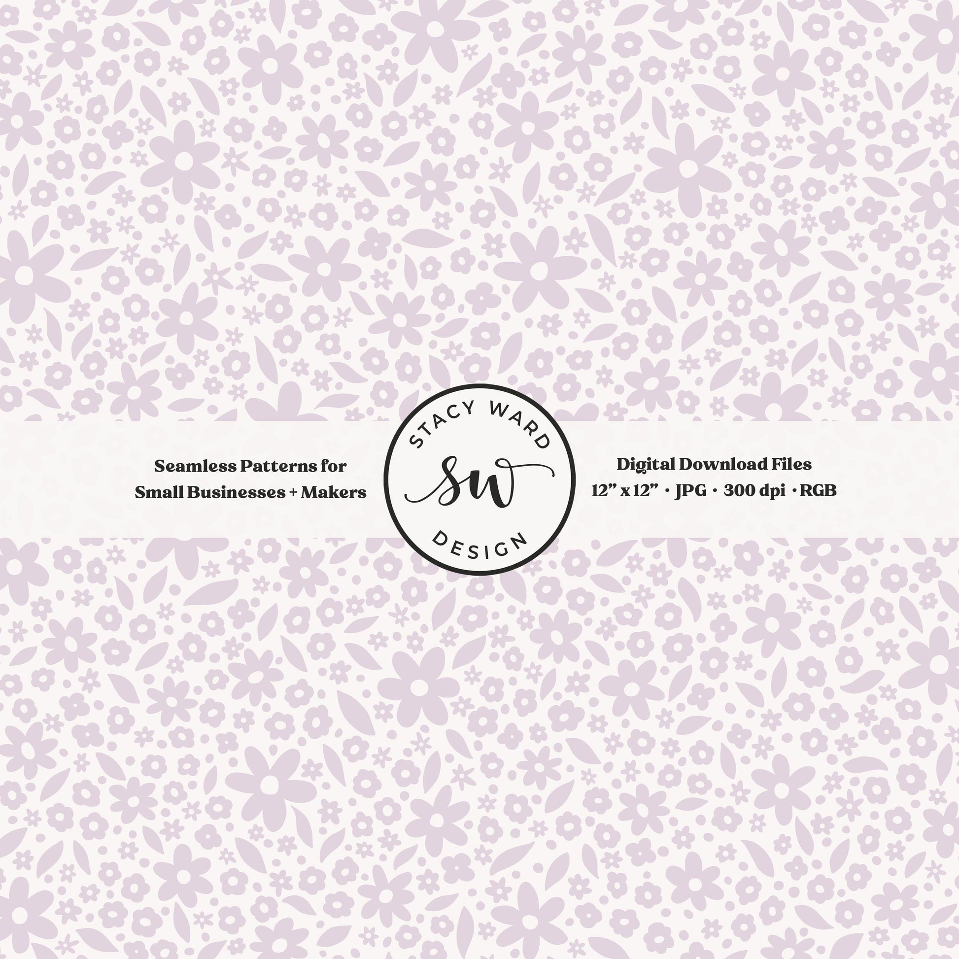 Hand drawn ditsy floral seamless pattern in light soft lilac on off white nostalgic cottagecore small dainty flowers
