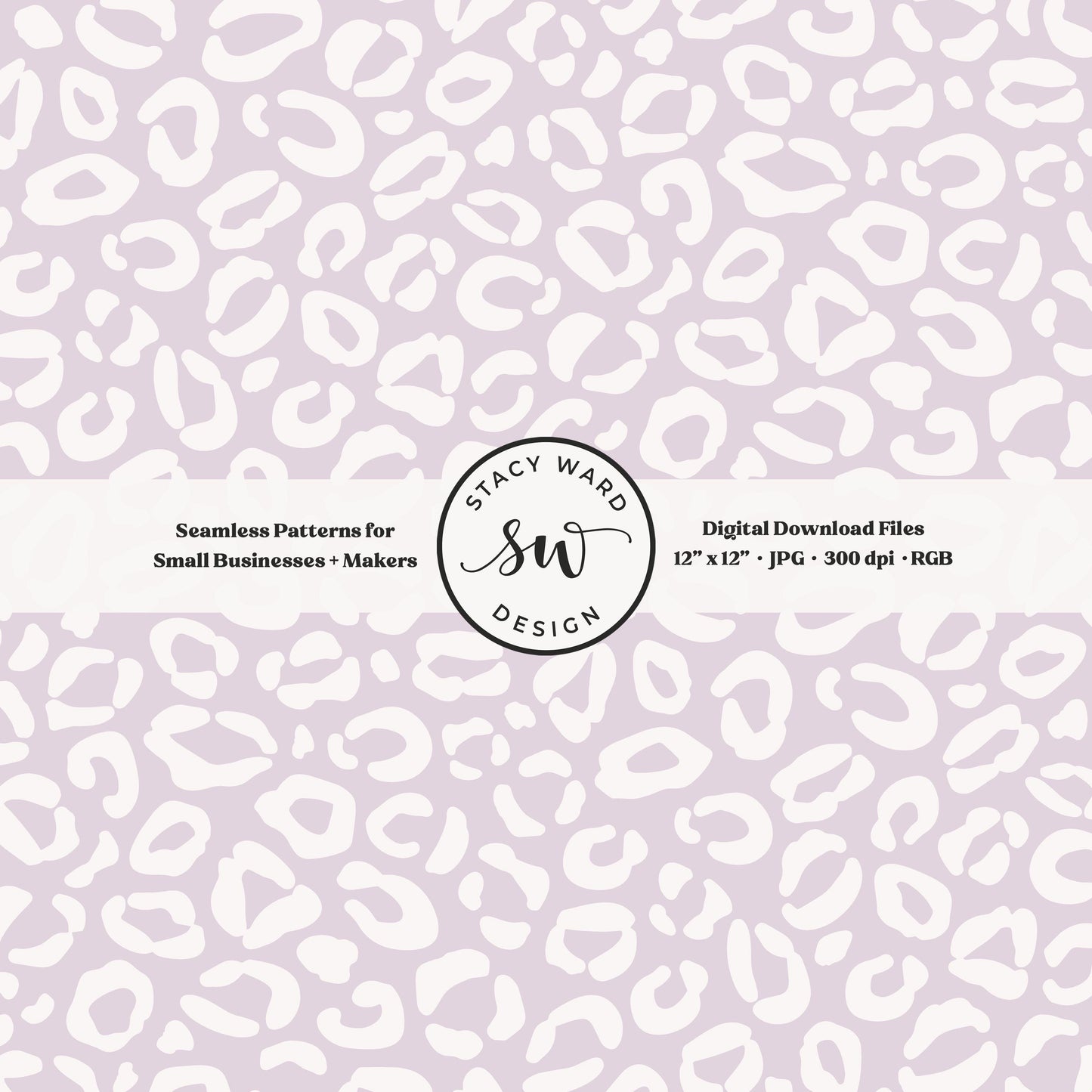 Cheetah print seamless fabric design for commercial use, off white ivory on light soft lilac, whimsical boho leopard skin