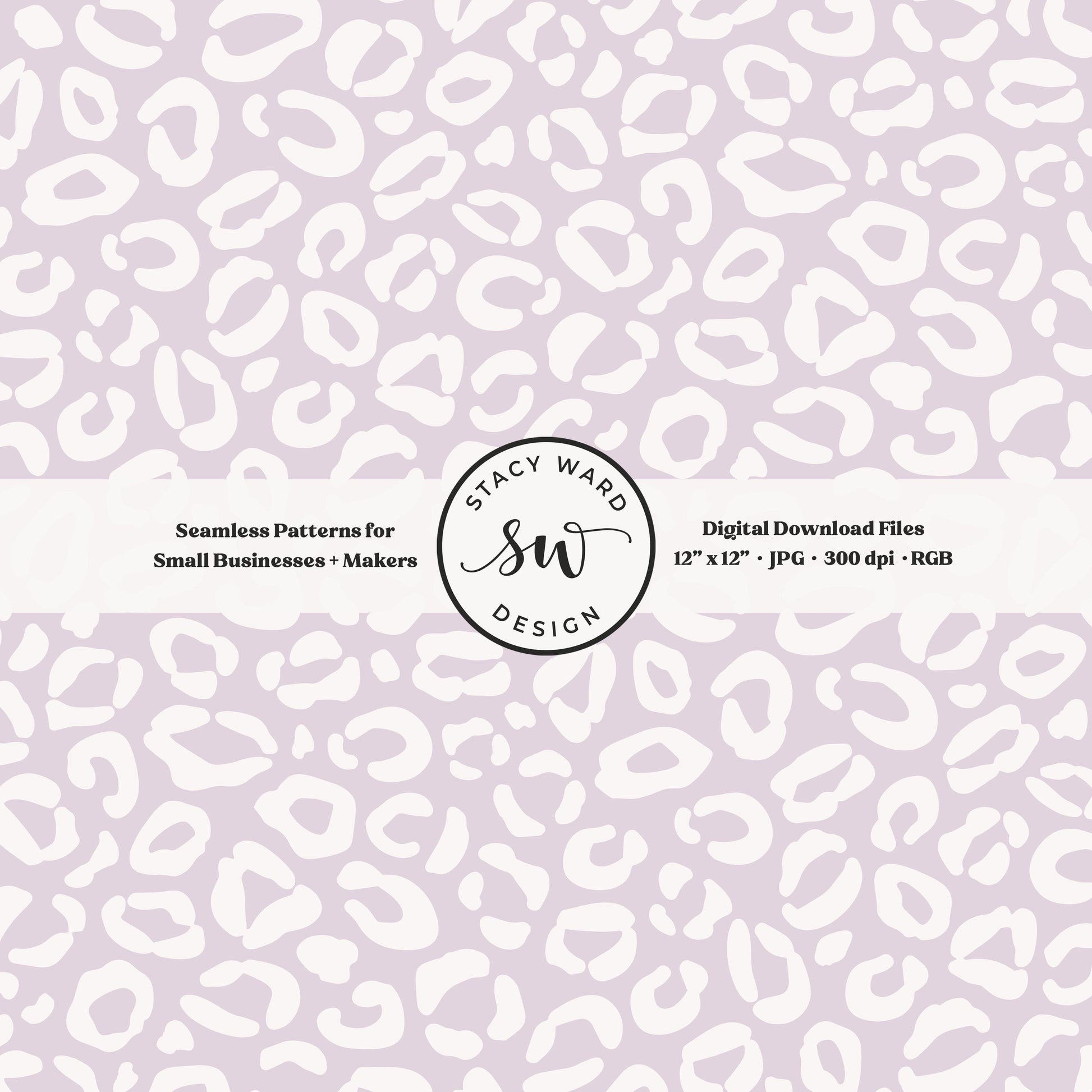 Cheetah print seamless fabric design for commercial use, off white ivory on light soft lilac, whimsical boho leopard skin