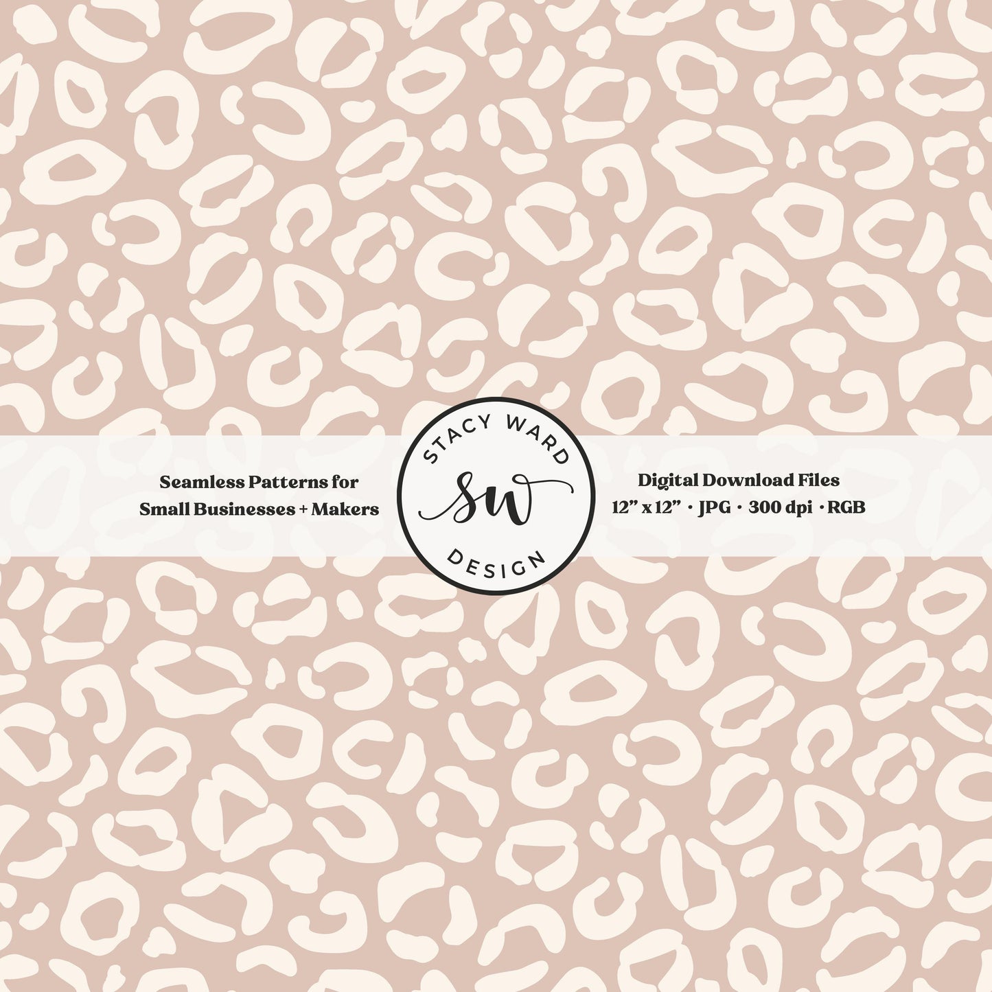 Cheetah print seamless fabric design for commercial use, off white ivory on soft muted dusty rose, whimsical boho leopard skin