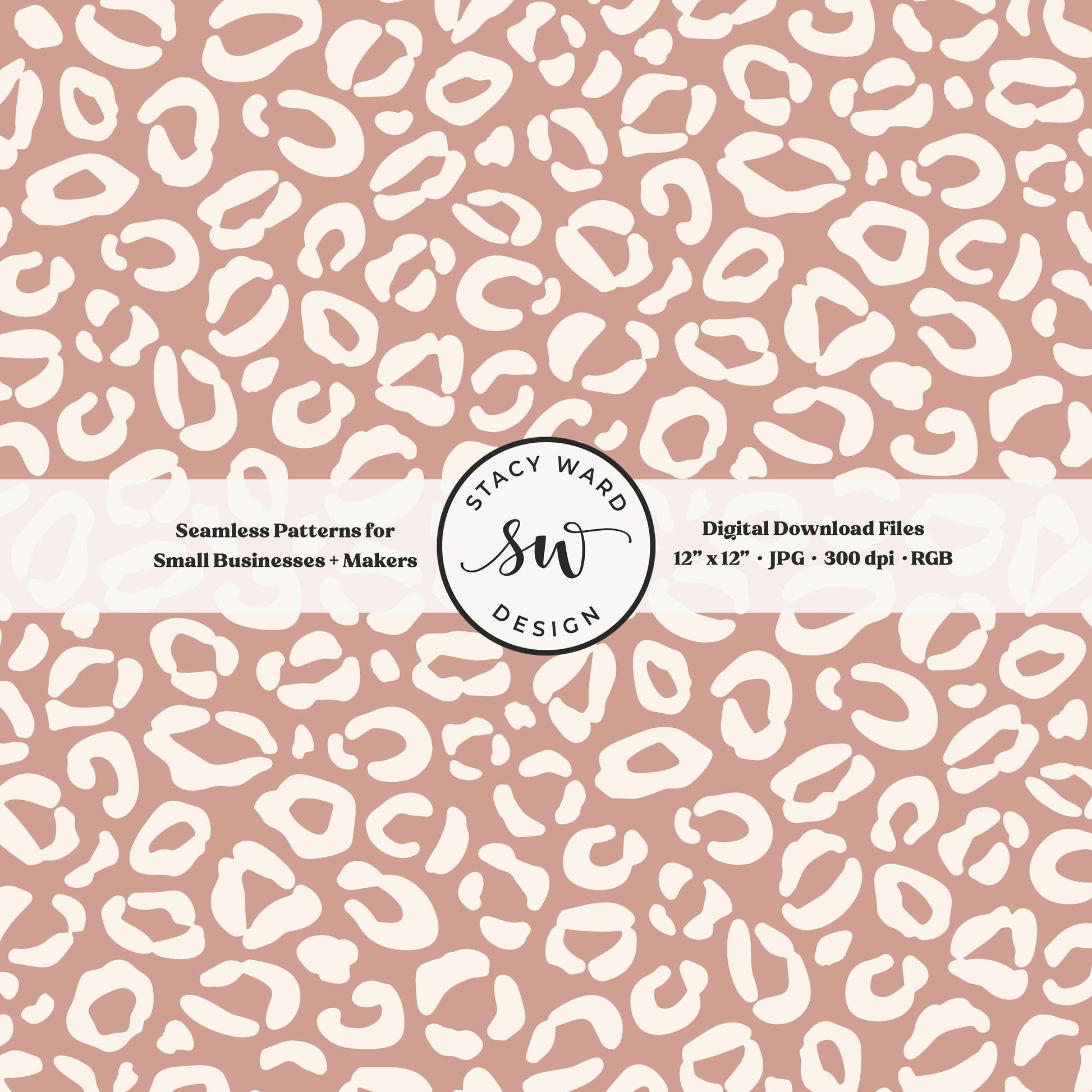 Cheetah print seamless fabric design for commercial use, off white ivory on muted dusky pink, whimsical boho leopard skin