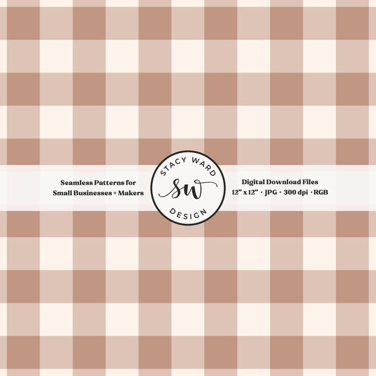 Traditional gingham seamless pattern in soft muted dusty rose and cream classic granny chic aesthetic plaid