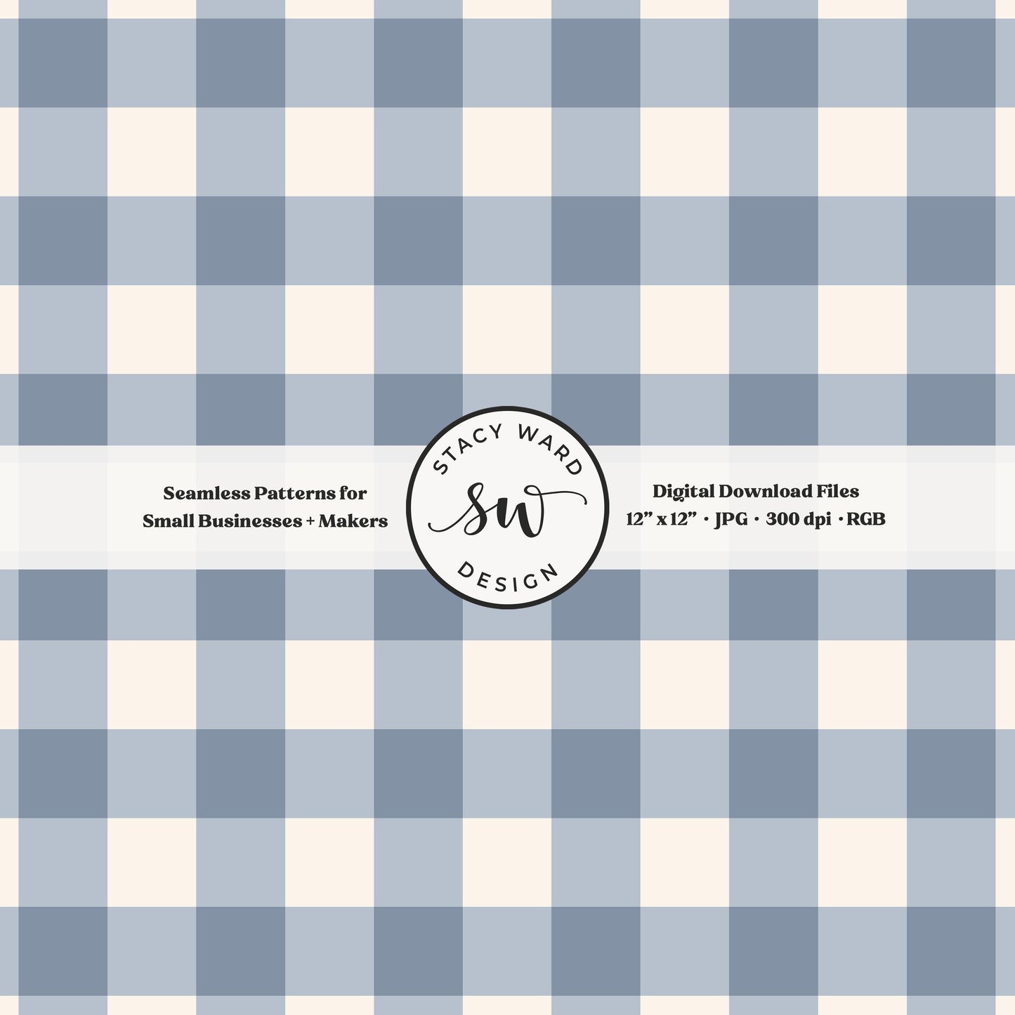 Traditional gingham seamless pattern in preppy coastal blue and cream cozy tailored charm