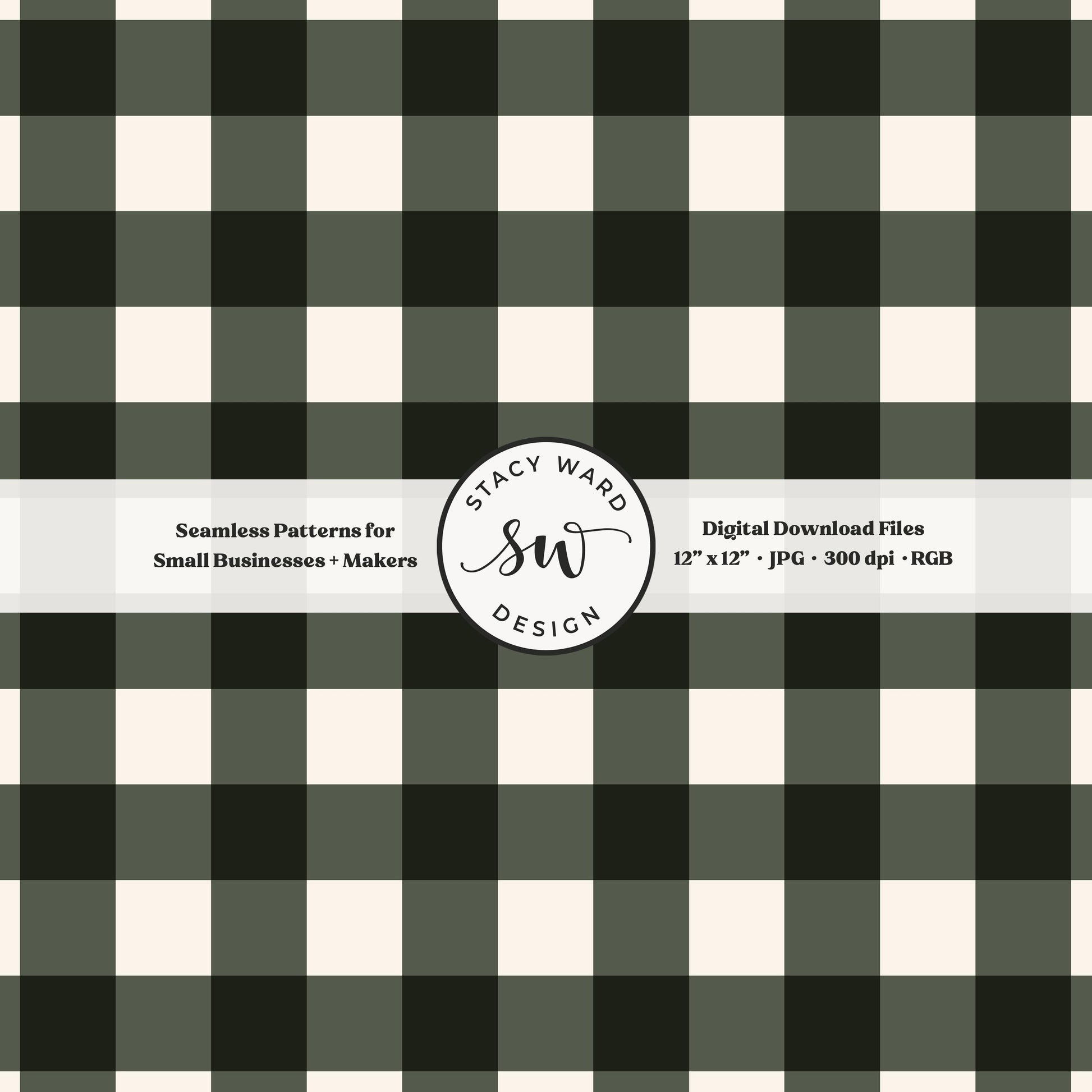 Traditional gingham seamless pattern in masculine dark green and cream classic granny chic aesthetic checked