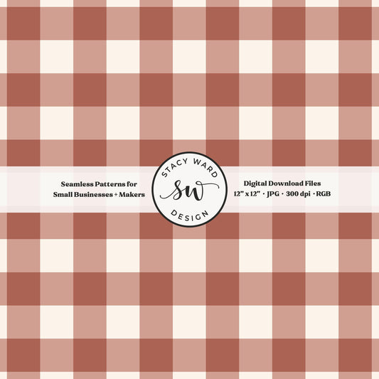 Traditional gingham seamless pattern in muted dusky pink and cream classic granny chic aesthetic checked