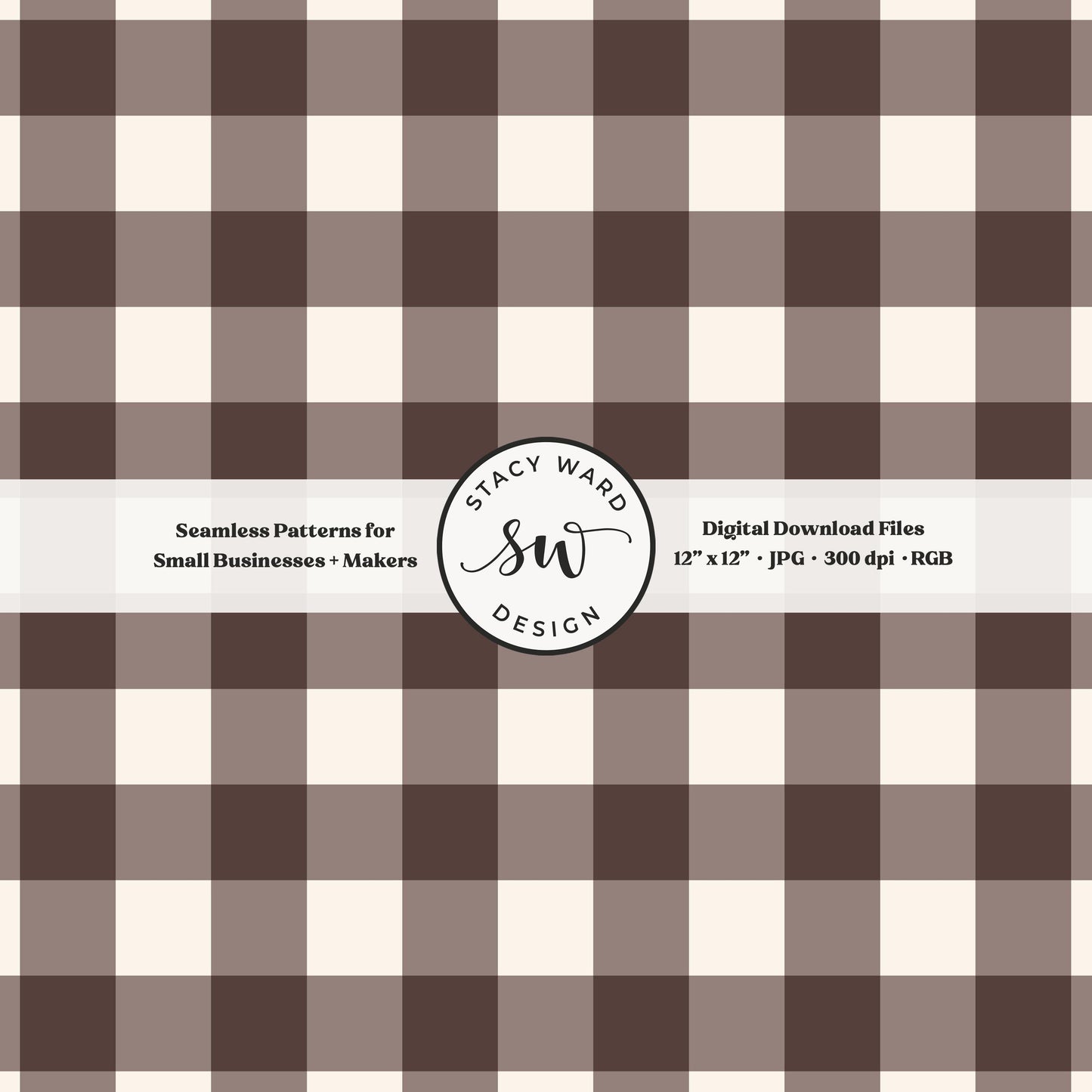 Traditional gingham seamless pattern in grayish brown taupe beige and cream cozy tailored charm