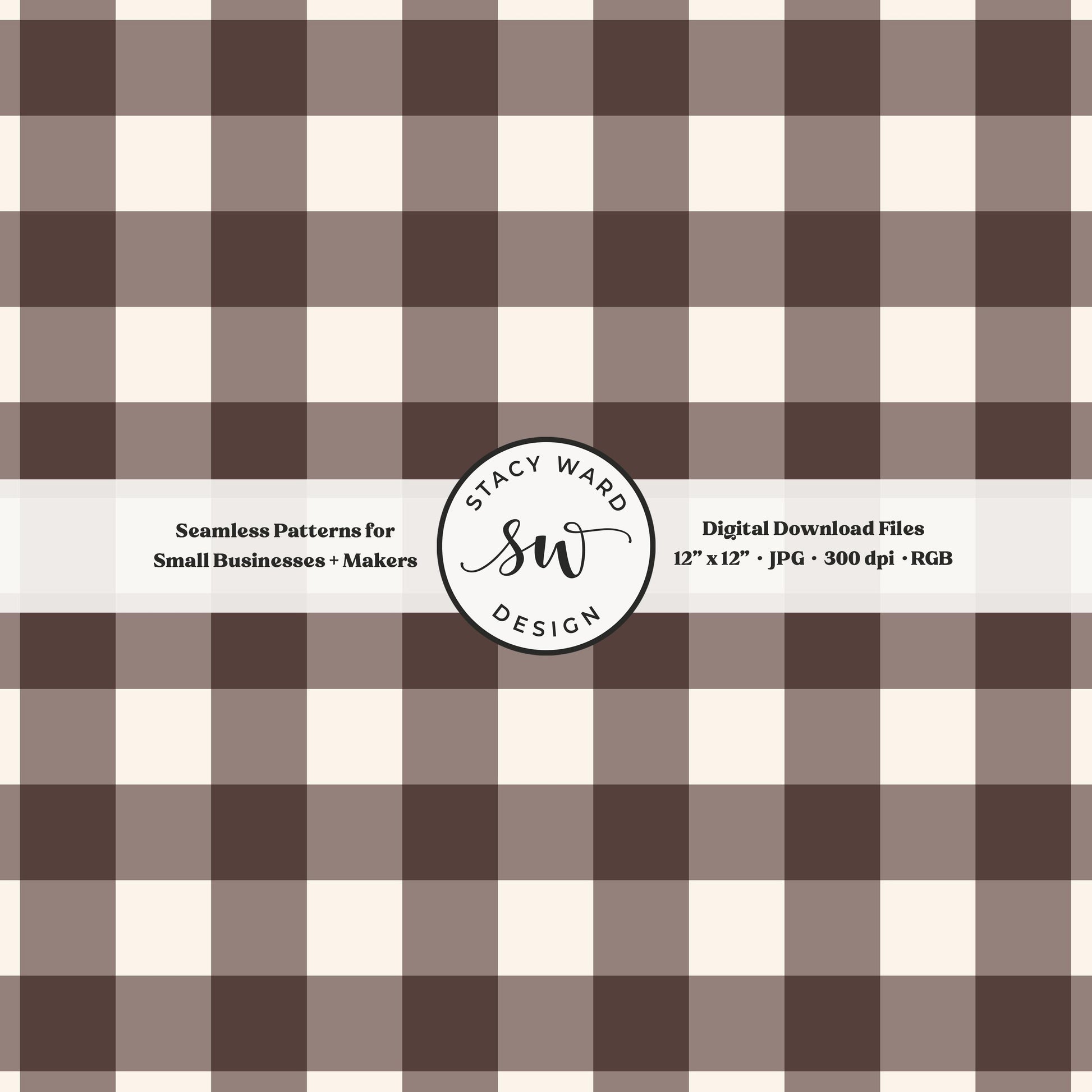 Traditional gingham seamless pattern in grayish brown taupe beige and cream cozy tailored charm
