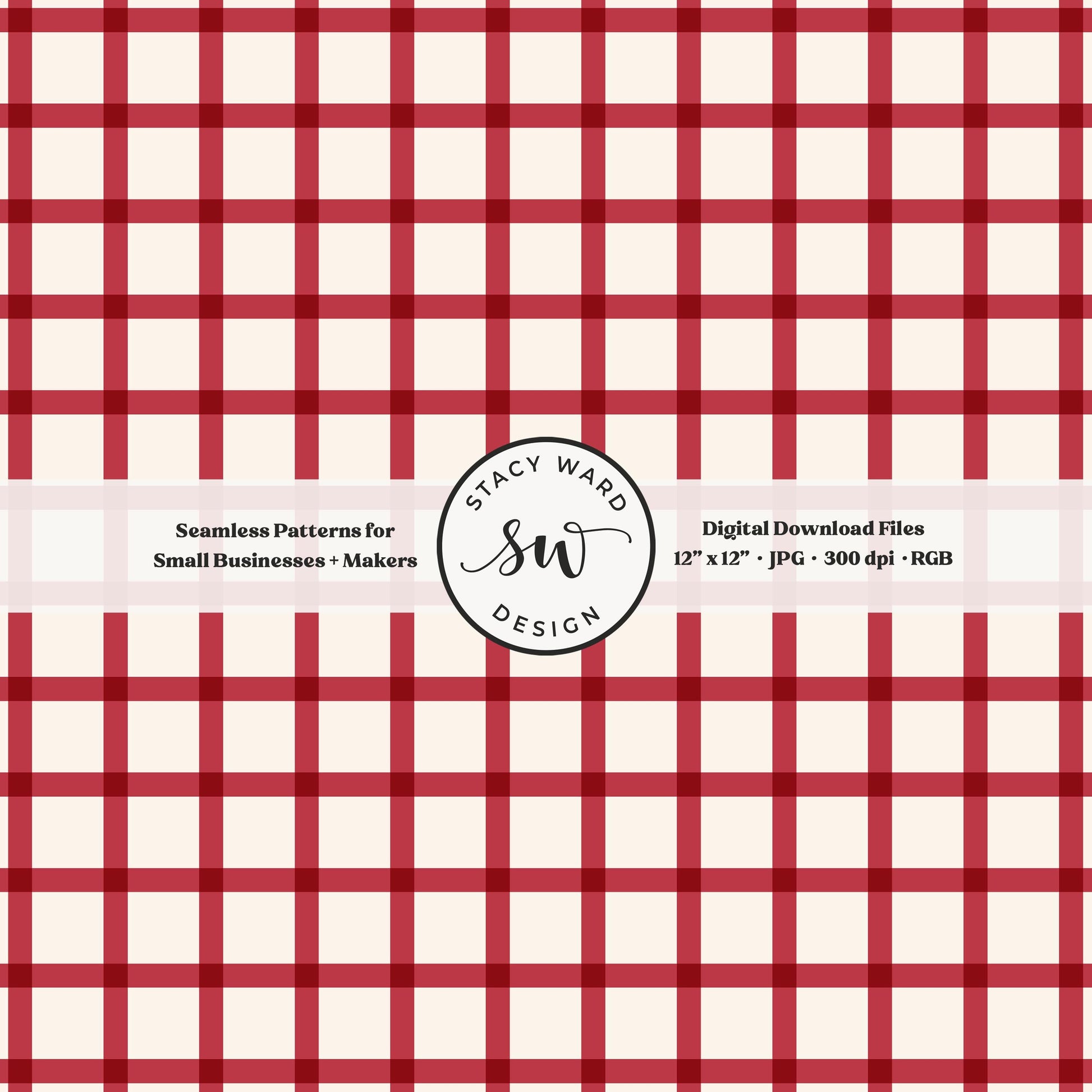 French windowpane gingham pattern in preppy red and off white nostalgic vintage preppy vibes
